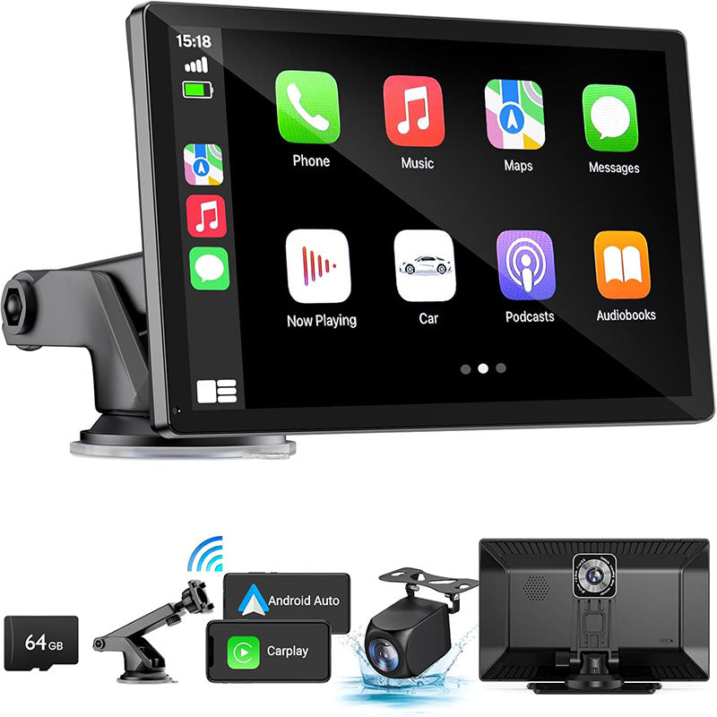 CAMECHO 10.26-inch Wireless CarPlay & Android Auto Screen